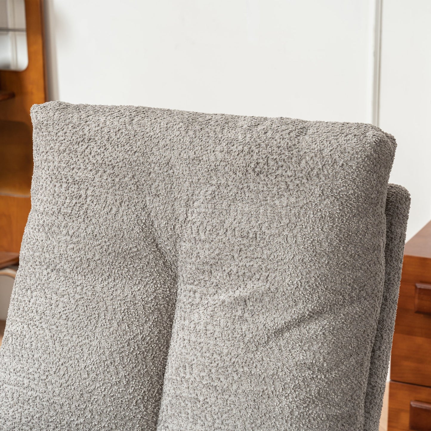 Accent Rocking Chair with Footrest High Back Rubber Wood Rocking Legs Bedroom Living Space - Korvel