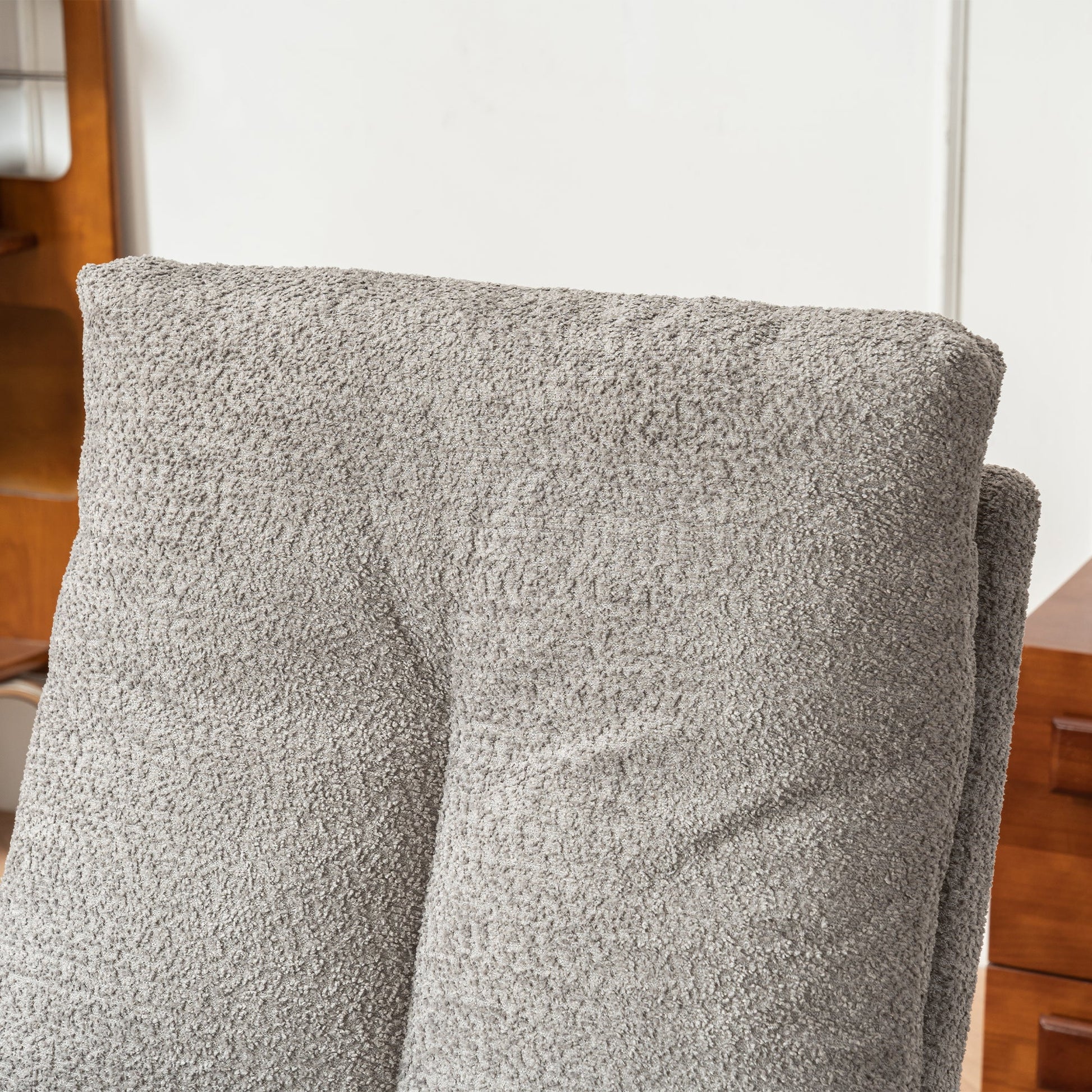 Accent Rocking Chair with Footrest High Back Rubber Wood Rocking Legs Bedroom Living Space - Korvel