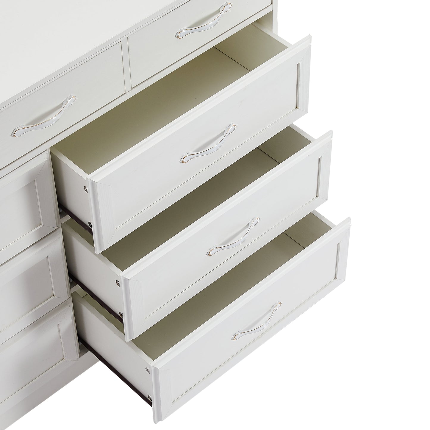 Elegant 9-Drawer Dresser with Antique Handles