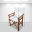 Premium Wooden Folding Chair Set - 2pcs in White Canvas
