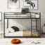 Full Over Full Metal Bunk Bed with Ladder - Black