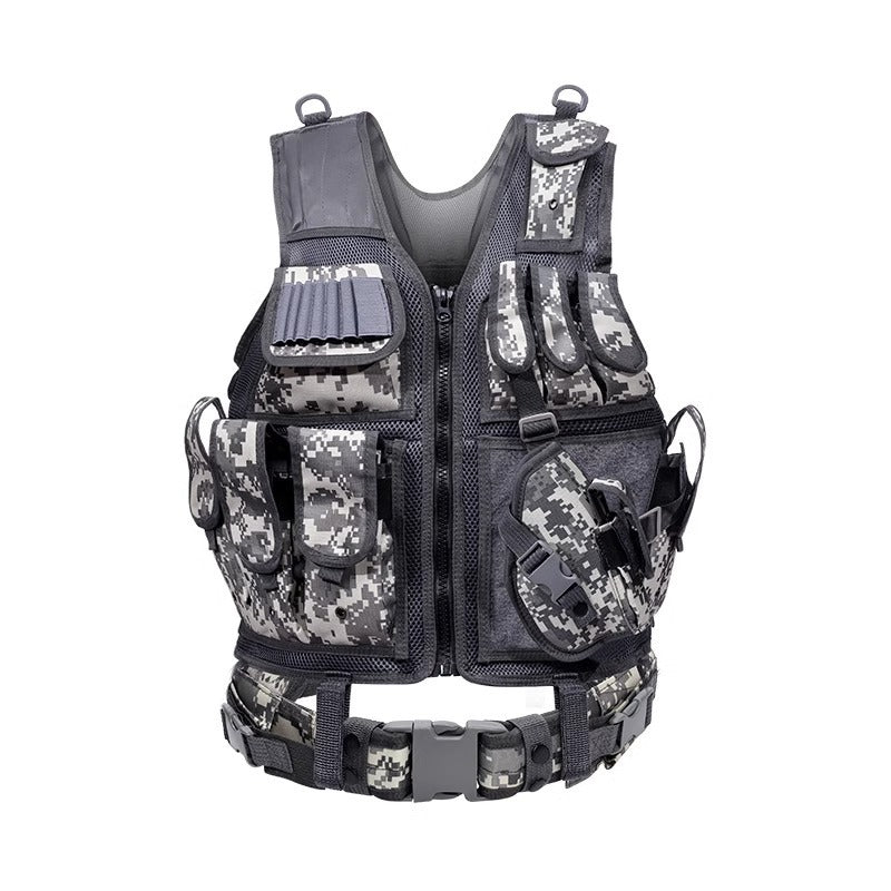 Wholesale Outdoor 6000D Nylon Multi-Pocket Gear Hunting Camouflage Breathable Training Equipment Tactical Grid Vest - Korvel