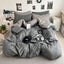 Washed Cotton Solid Color Double Spliced Four-Piece Bedding Set - Sheet, Quilt Cover, Pillowcases for Employee and Dormitory Use - Korvel