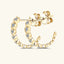 Inlaid Moissanite 925 Sterling Silver C-Hoop Earrings - Korvel