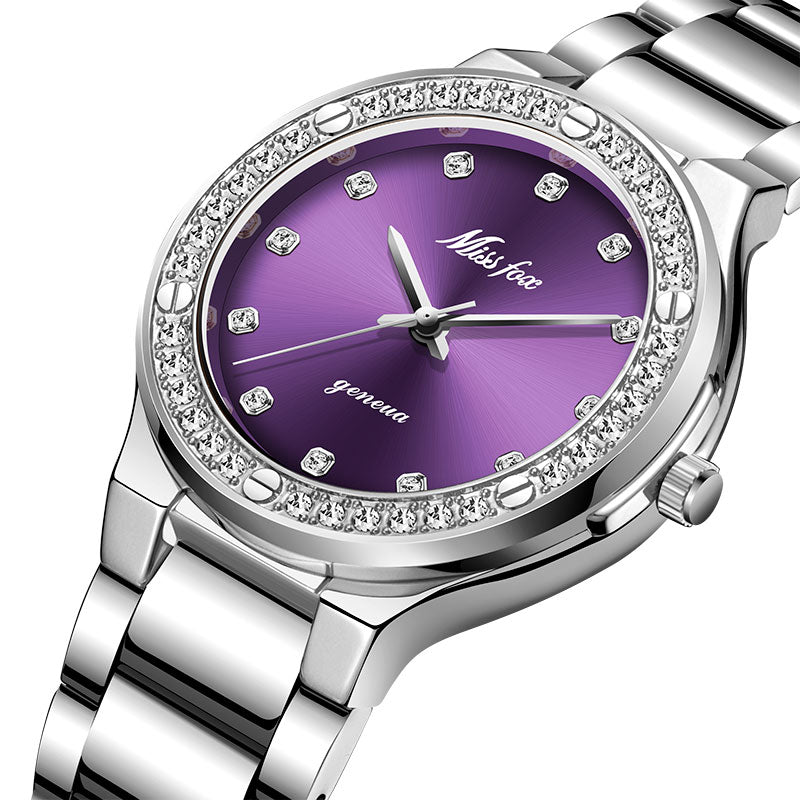 MISSFOX 2742 Elegant Woman Watch Luxury Brand Female Wristwatch Japan Movt 30M Waterproof Gold Expensive Analog Geneva Quartz Watch - Korvel