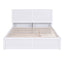 Queen Size Storage Platform Bed with Pull Out Shelves and Twin XL Size Trundle  White - Korvel
