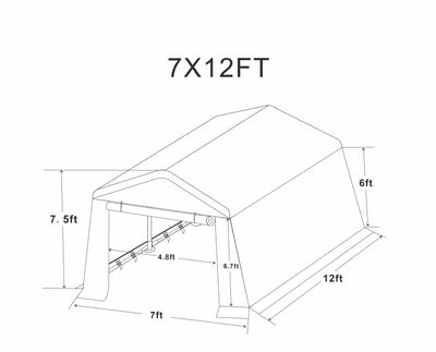 7x12 ft Portable Outdoor Gazebo Storage Shelter with Roll-Up Doors