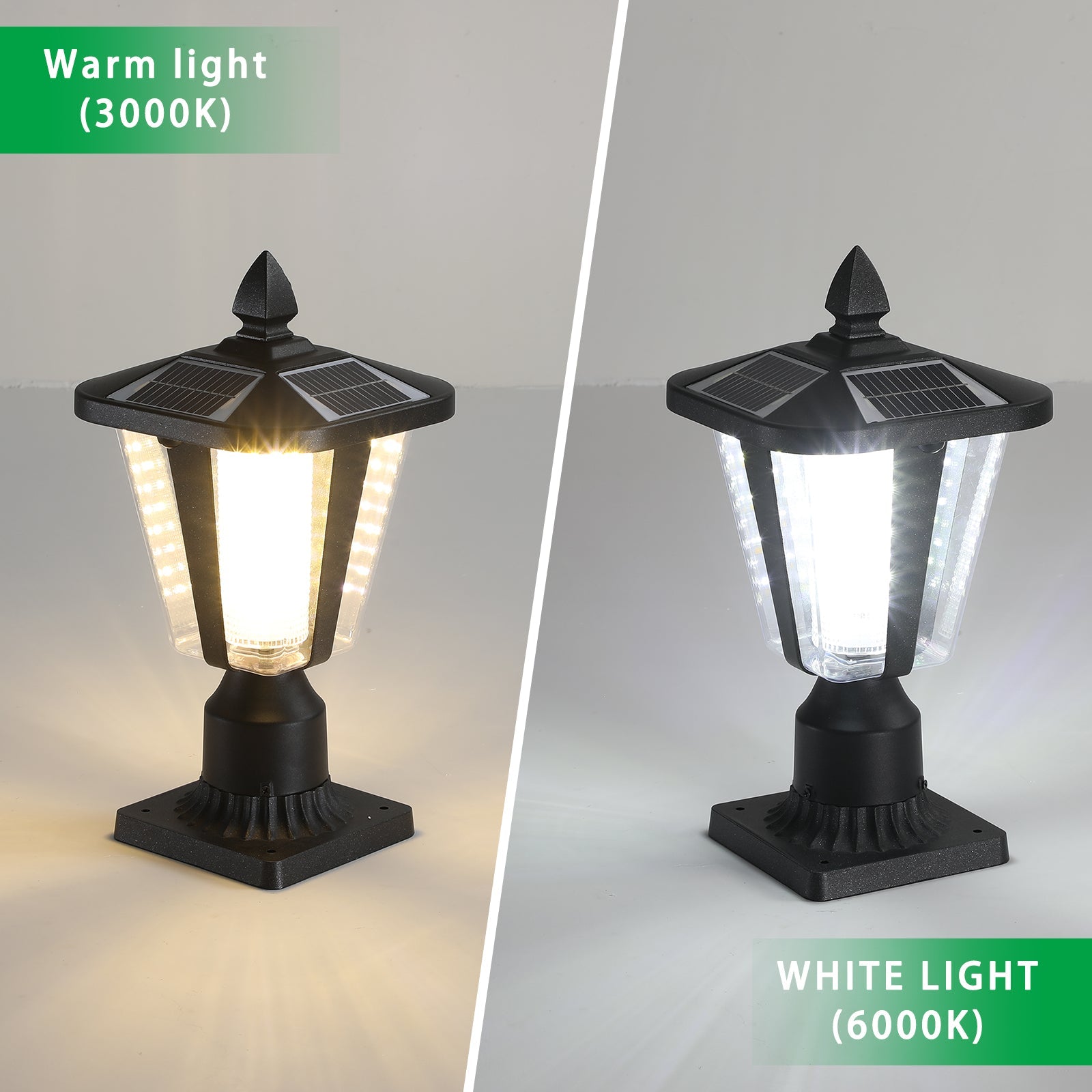 Solar Column Headlights With Dimmable LED - Korvel