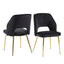 Ensemble de 4 chaises de salle à manger en velours noir élégant