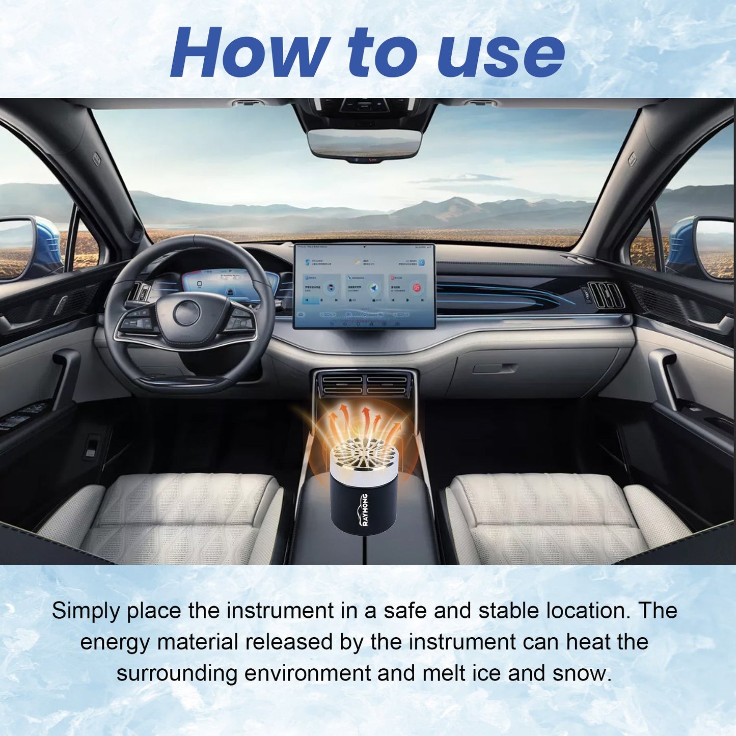 Snow Remover, Car Windshield Snow Melt Defogging Fast And Easy Deicing Heater - Korvel