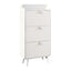 Modern Arc Design Shoe Cabinet With 3 Drawers,Shoe Storage Cabinet for Entryway,Outdoor,White Finish - Korvel