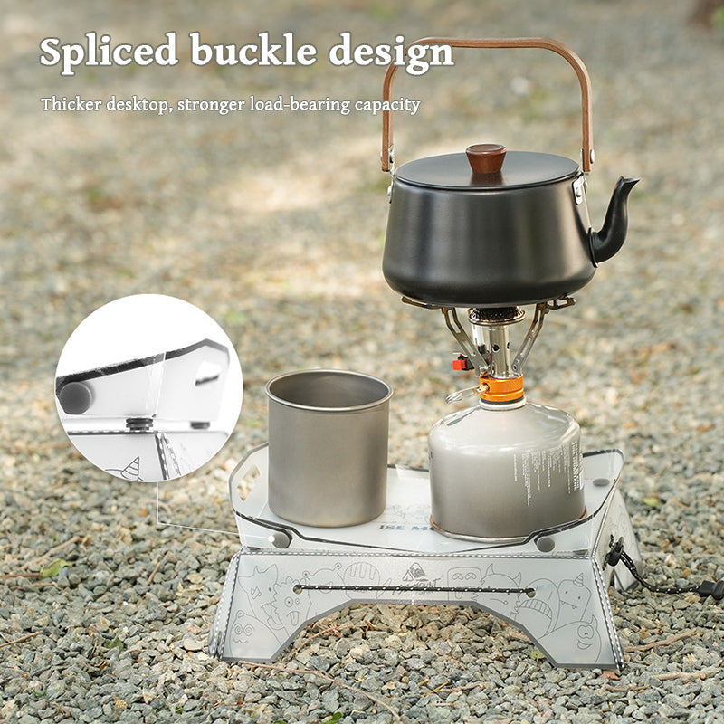 Folding Mini Table - Ultralight PP Camp Table & Tray (97g) Food-grade, Portable for Camping & Hiking Gear - Korvel