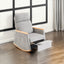 Accent Rocking Chair with Footrest - Premium Grey Rubber Wood