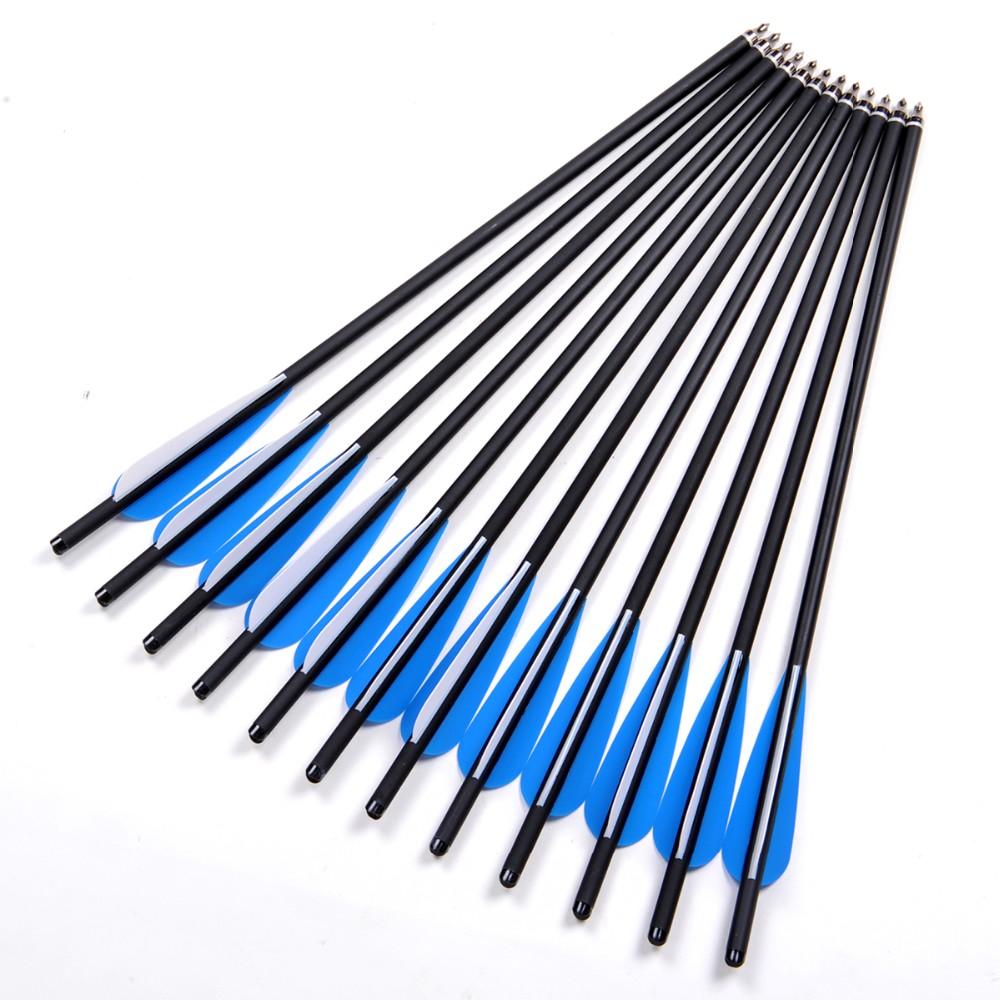 Musen 12Pcs 17" Carbon Crossbow Arrows with Broadheads