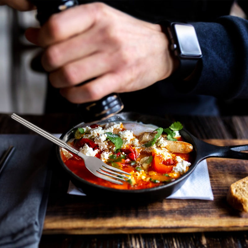 Fourchette télescopique en acier inoxydable premium pour le dîner et le barbecue