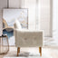 COOLMORE modern style armchair, plush decorative fabric armchair with golden metal legs (white teddy bear) - Korvel