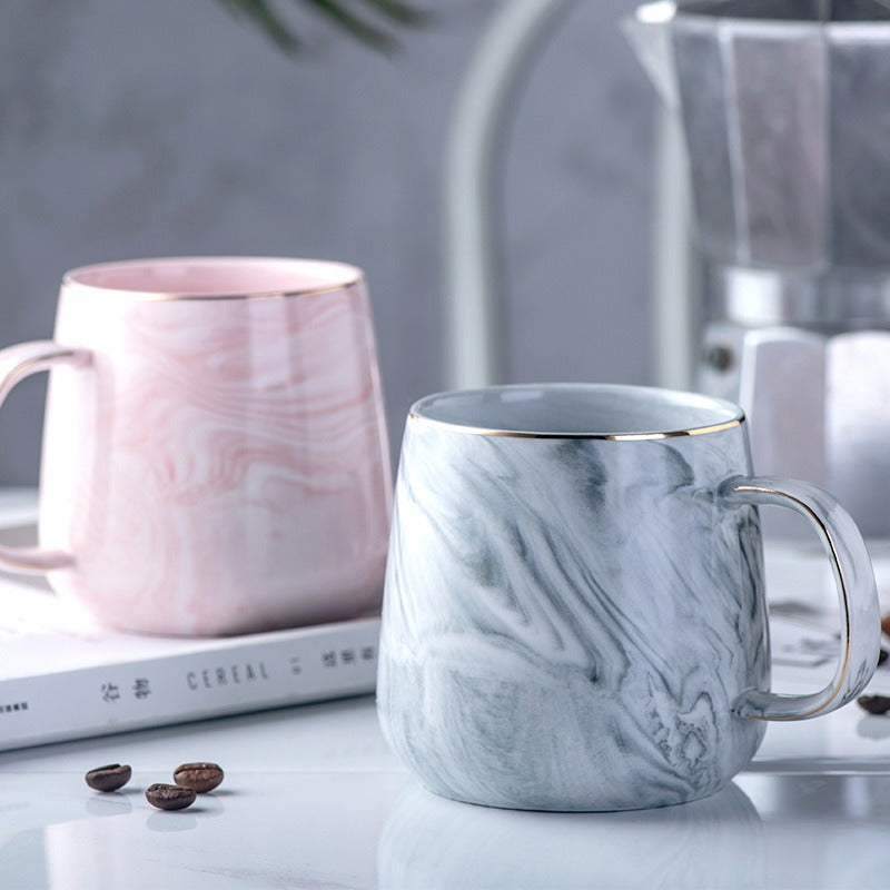 Elegant Gold Rimmed Ceramic Coffee Mug