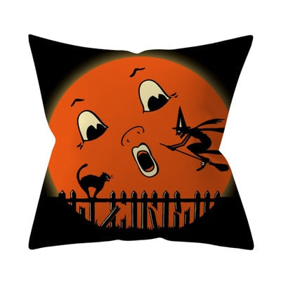 Trick or treat/pumpkin Cushion Cover 45*45cm Happy Halloween Throw Pillow Cover Happy Fall Y'all ghosts Horror Pillowcase - Korvel