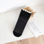 1 pair of socks for women summer thin black middle tube socks Japanese lace ballet style socks mesh breathable pile socks - Korvel