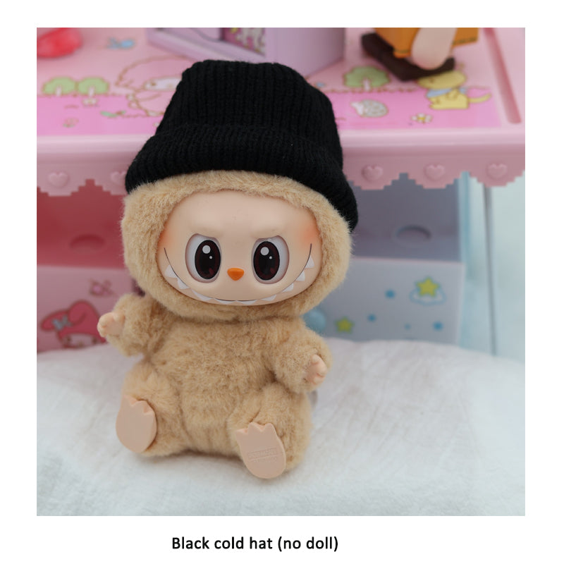 Accessories only Labubu Sitting Party Baby Clothes Black Cold Hat Sunglasses Backpack Trendy Set Labubu Accessories - Korvel
