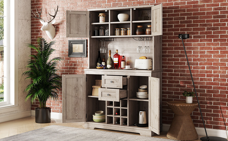 Coffee bar cabinets, kitchen cabinets with storage rooms, farmhouse wine cabinets with drawer racks and cabinets, dining cabinet - Korvel