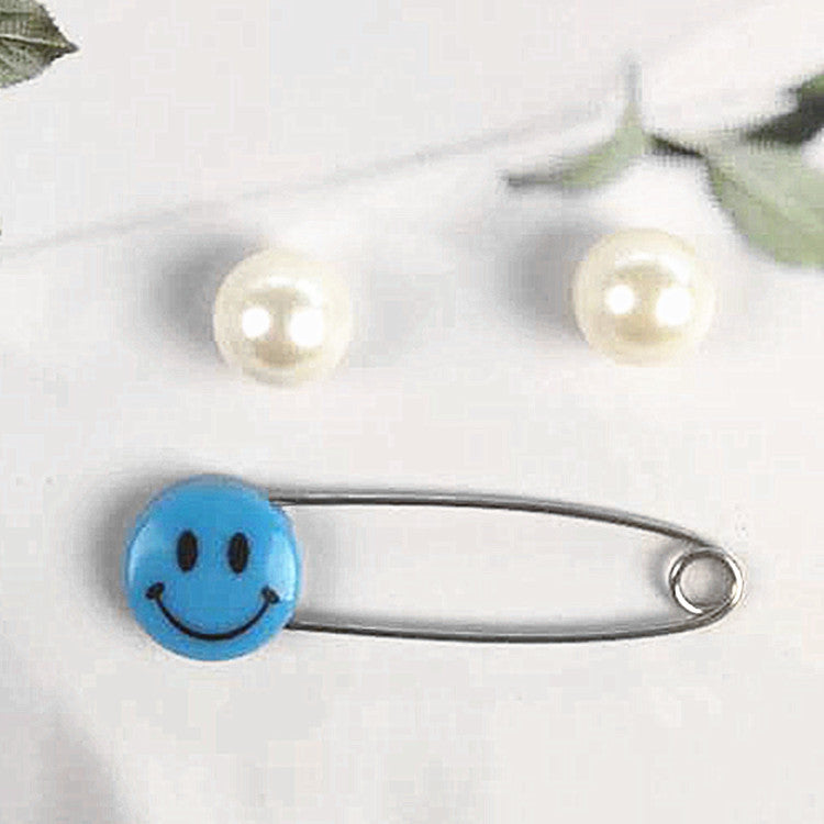 Baby Child Safety Pins Smiley Pins Plastic Safety Pins Medium Size About 40 Large Size About 55 mm - Korvel