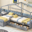 Twin Size House Platform Bed with Three Storage Drawers Gray - Korvel
