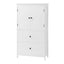 Bathroom Storage Cabinet, Cabinet with Two Doors and Drawers, Adjustable Shelf, MDF Board, White - Korvel