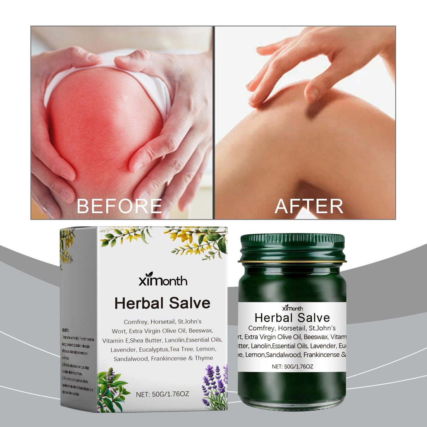Crème de massage topique apaisante douce Comgrass