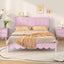 Full Size Retro Pink Wood Platform Bed Frame