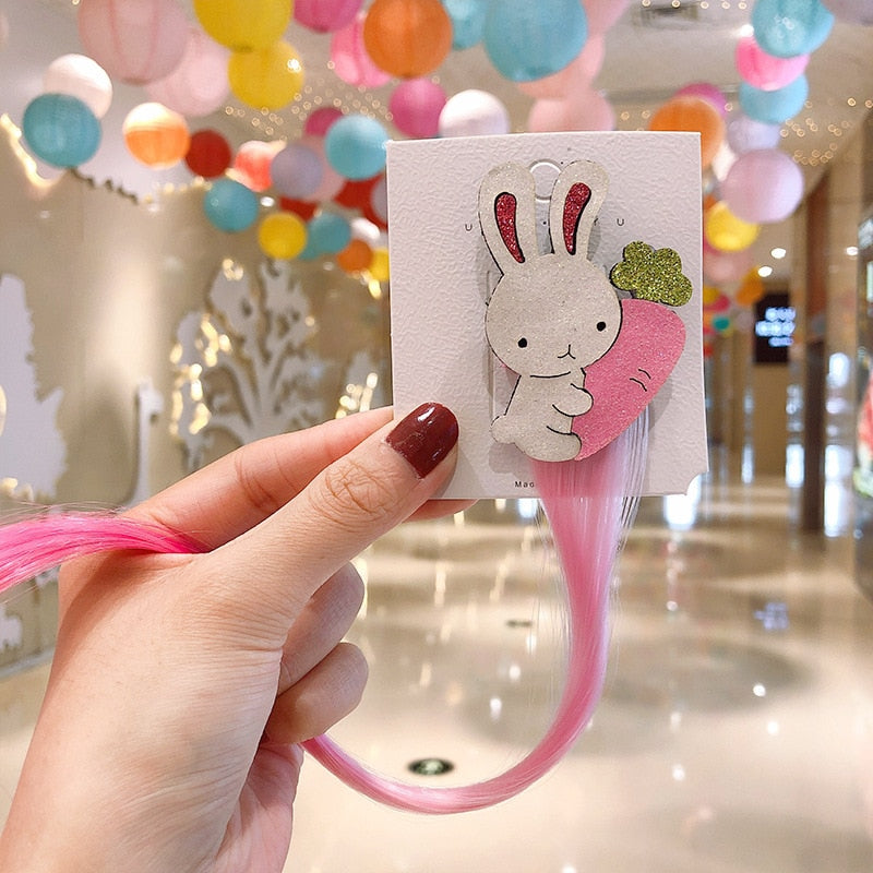Sweet Colorful Hairpin Lovely Children Girls Hairclip Kids Cute Barrette Cartoon Extension Braider Rainbow Hair Accessories - Korvel