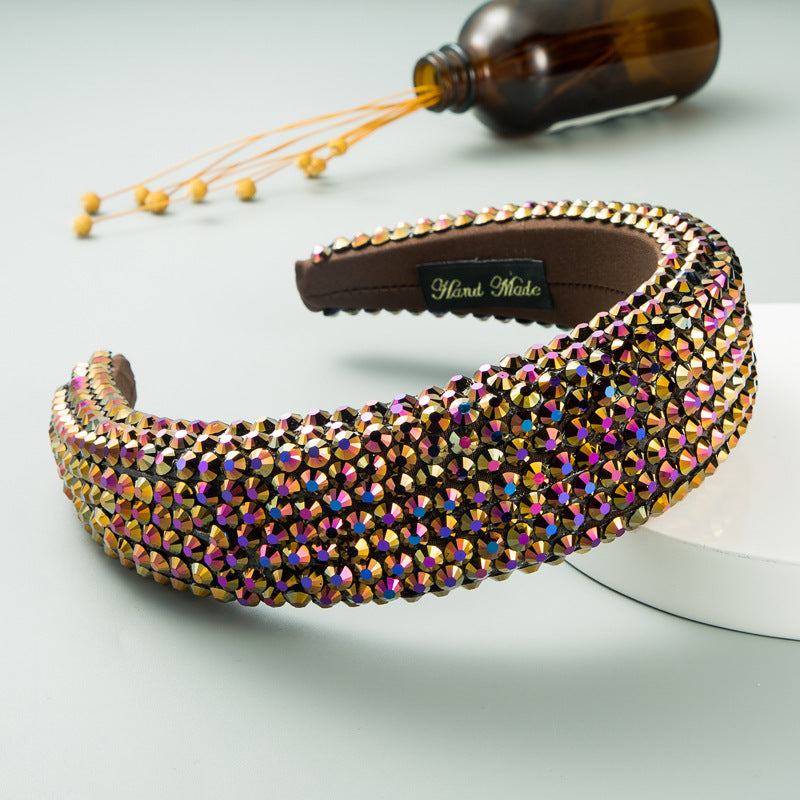 Premium Wide Brimmed Headdress with Rhinestones