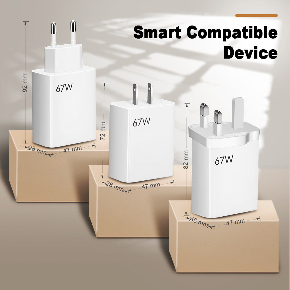 67W ultra fast charging charger with fast flash charging head - Korvel