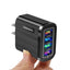 Luminous 4 USB mobile phone charging head, European and American standard travel charger, striped USB smart tablet charger - Korvel