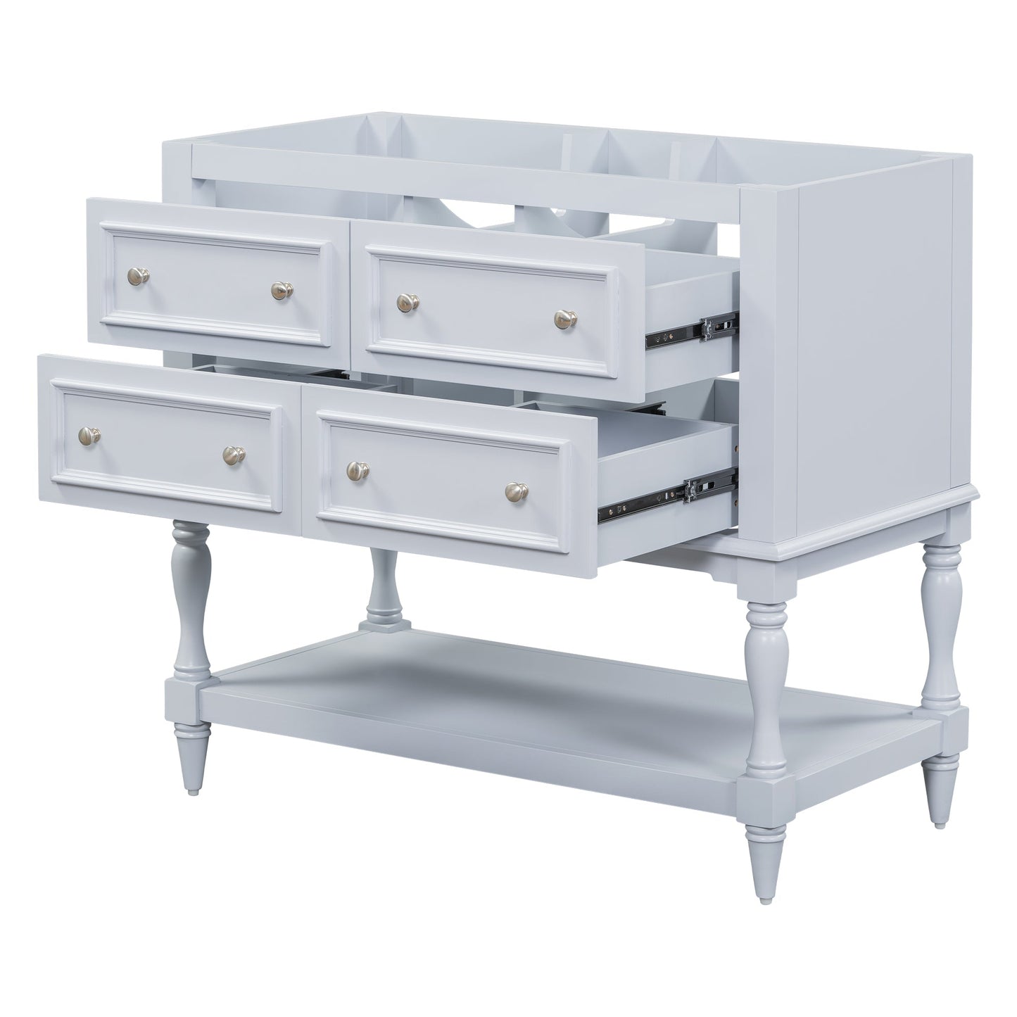 Meuble de salle de bain bleu de 36" avec 4 tiroirs