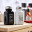 Black and white seasoning jar pepper salt bottle seasoning box square glass - Korvel