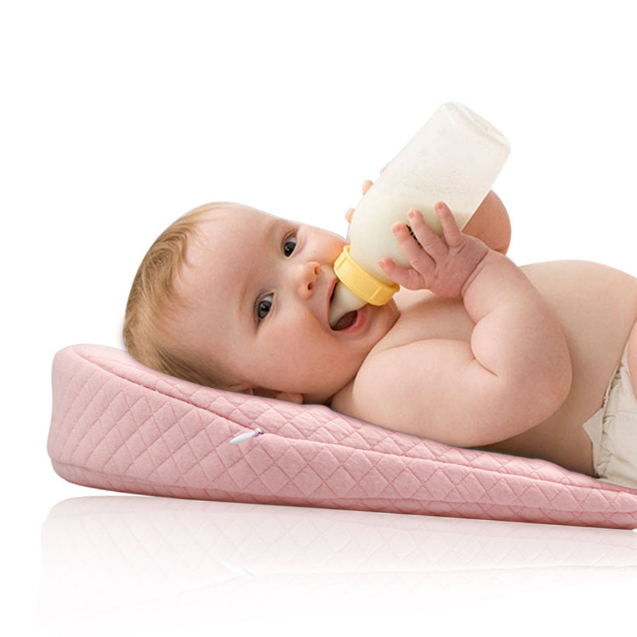 Baby Anti spitting Pillow Baby Pillow Removable Washable Slope Anti overflow Pillow Memory Cotton Baby Pillow - Korvel