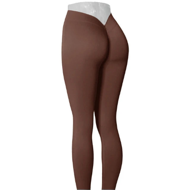 Pantalons de yoga en nylon V Back pour femmes