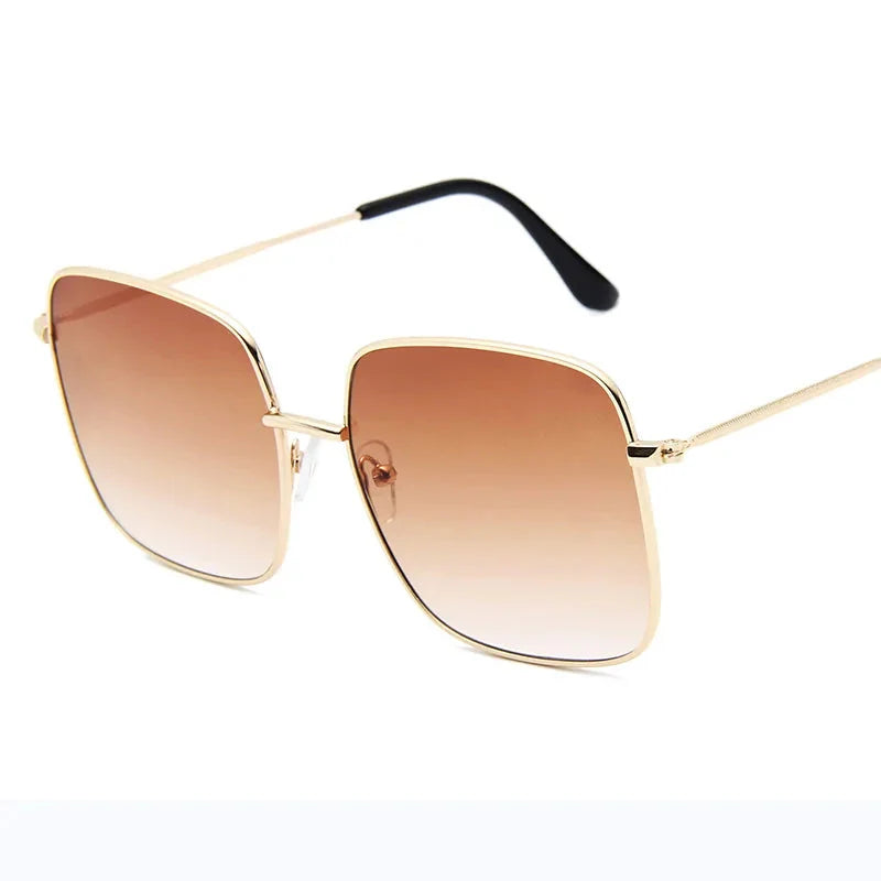 Lunettes de soleil carrées de luxe avec protection UV400