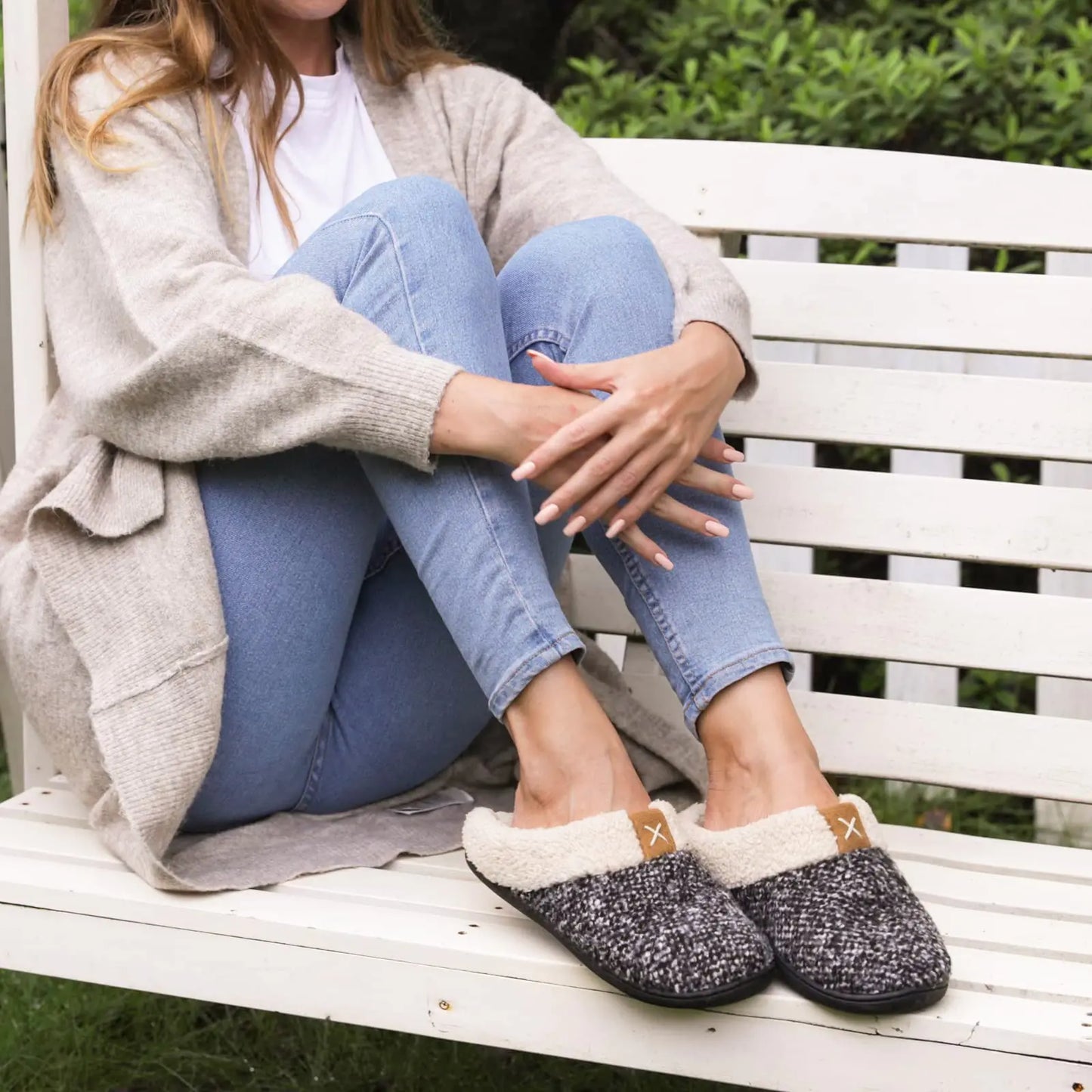 Zapatillas de memoria de espuma para mujer ULTRAIDEAS - Gris