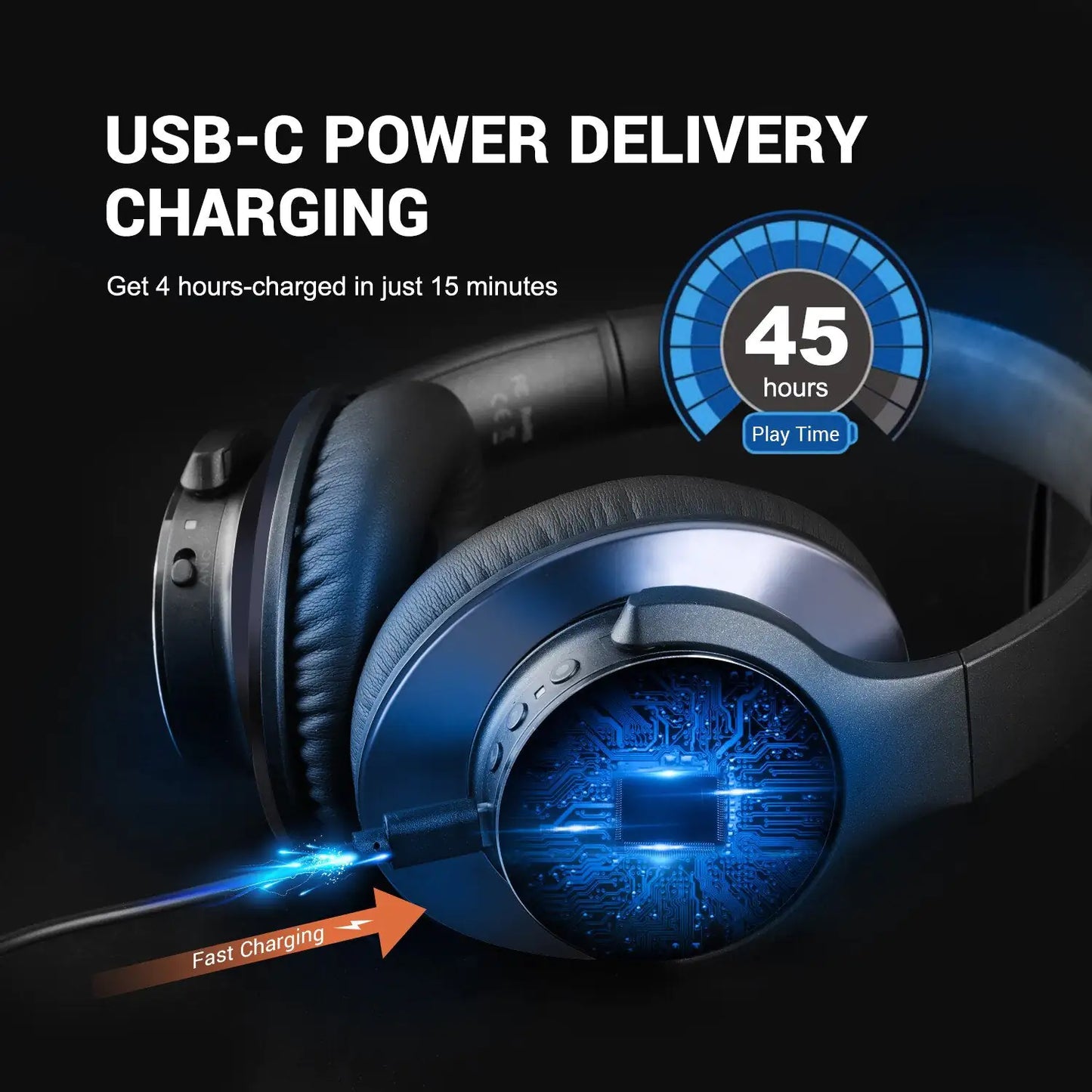A10 Active Noise Cancelling Over-Ear Headphones