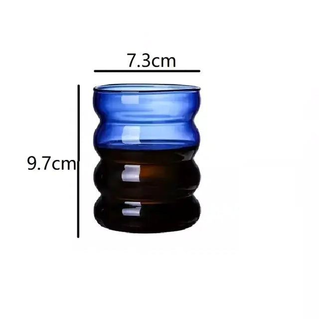 Wave Shape Glass Cup - Elegant Drinkware