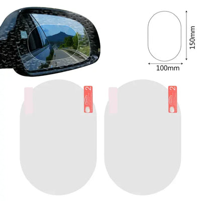 2PCS/Set Anti Fog Car Mirror Window Clear Film Anti-glare Car Rearview Mirror Protective Film Waterproof Rainproof Car Sticker - Korvel