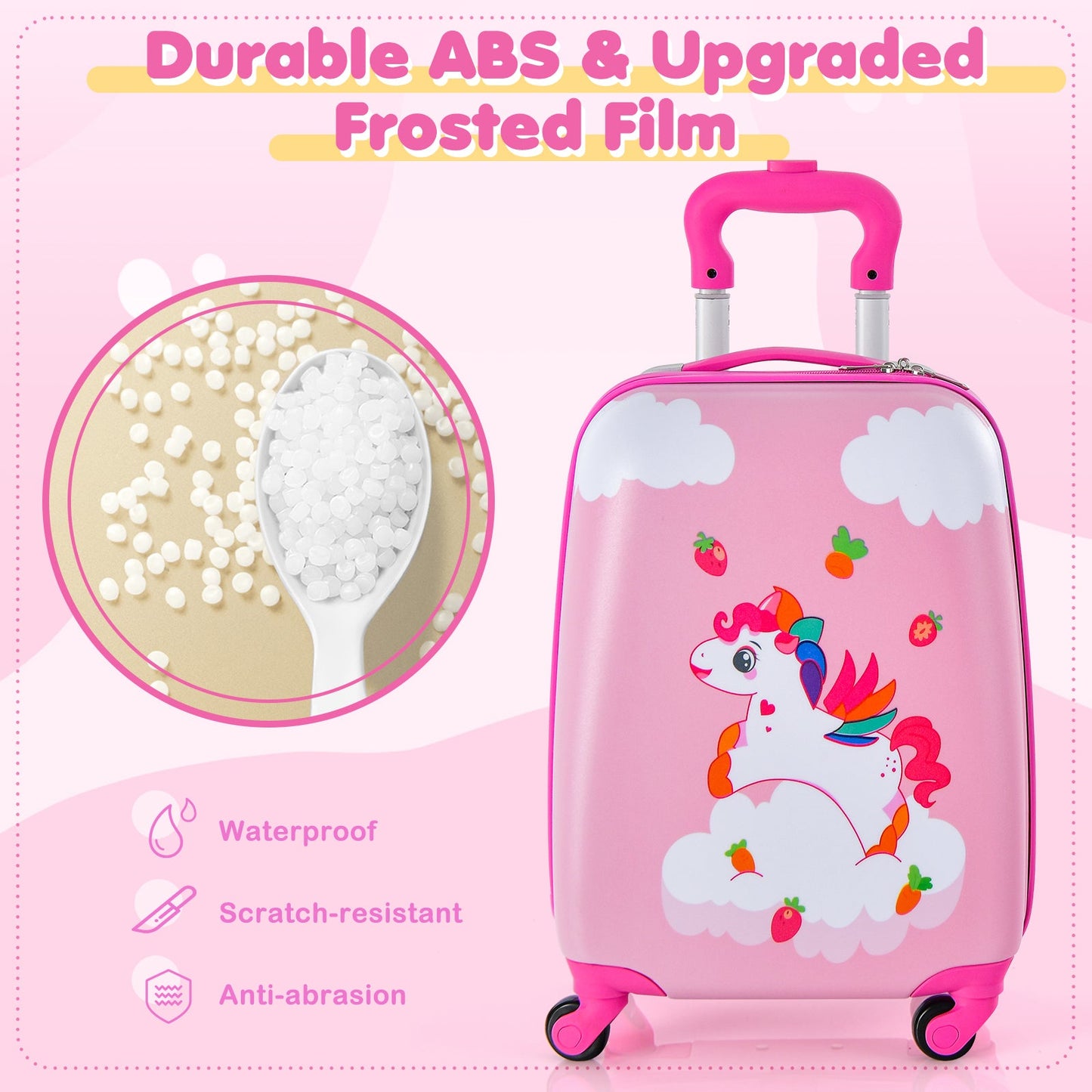 2-Piece Kids Carry-On Luggage Set with Backpack - Multicolor