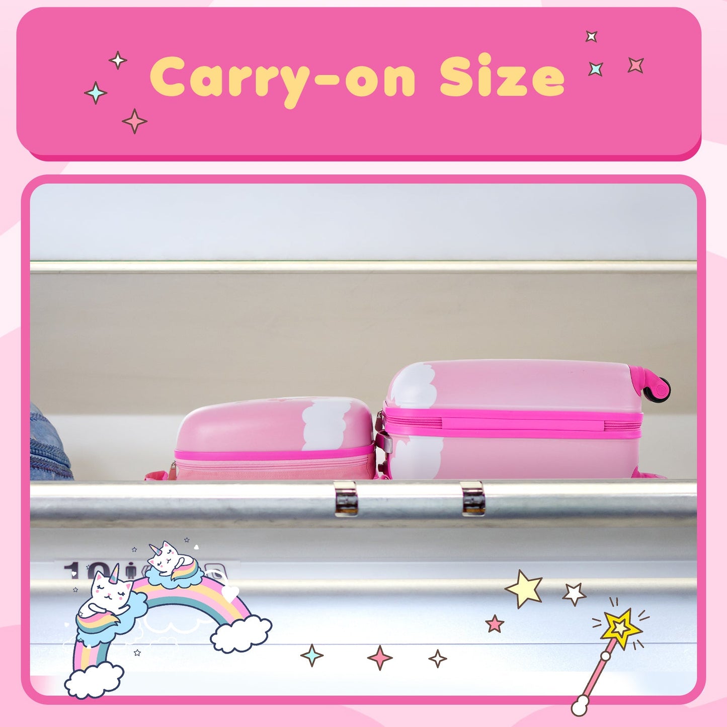2-Piece Kids Carry-On Luggage Set with Backpack - Multicolor