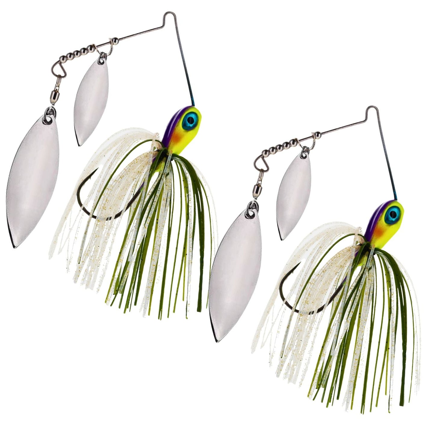 Jigs de spinnerbait de tungsteno de doble sauce premium (paquete de 2)