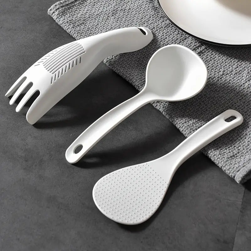 Ensemble d'ustensiles de cuisine en plastique premium : passoire et cuillères