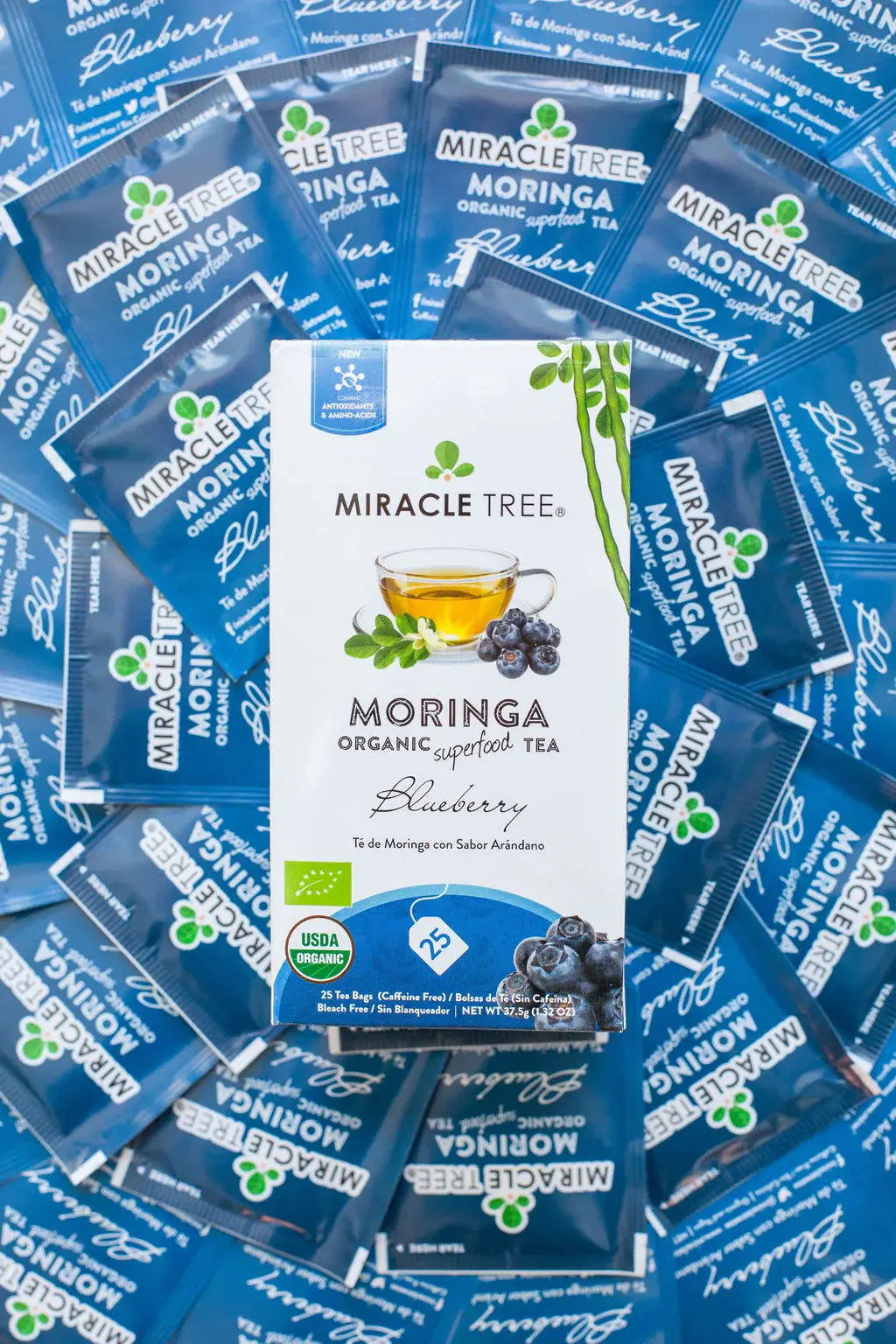 Thé Moringa Bio au Goût de Myrtille