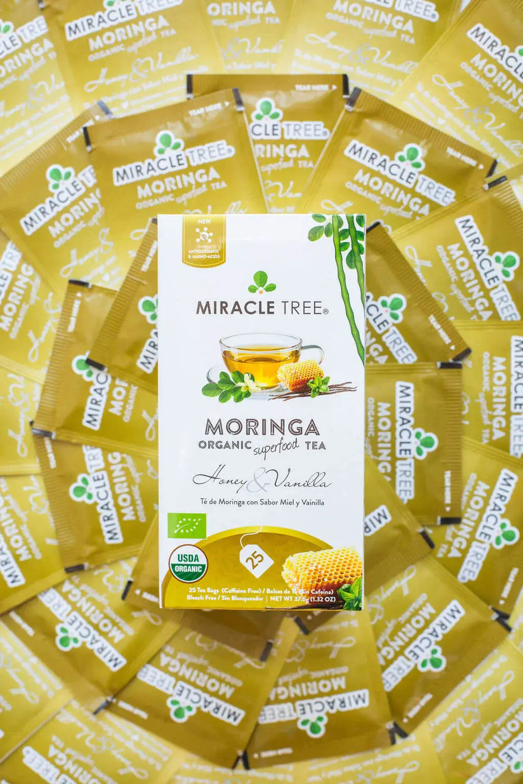 Té Orgánico de Moringa con Miel y Vainilla