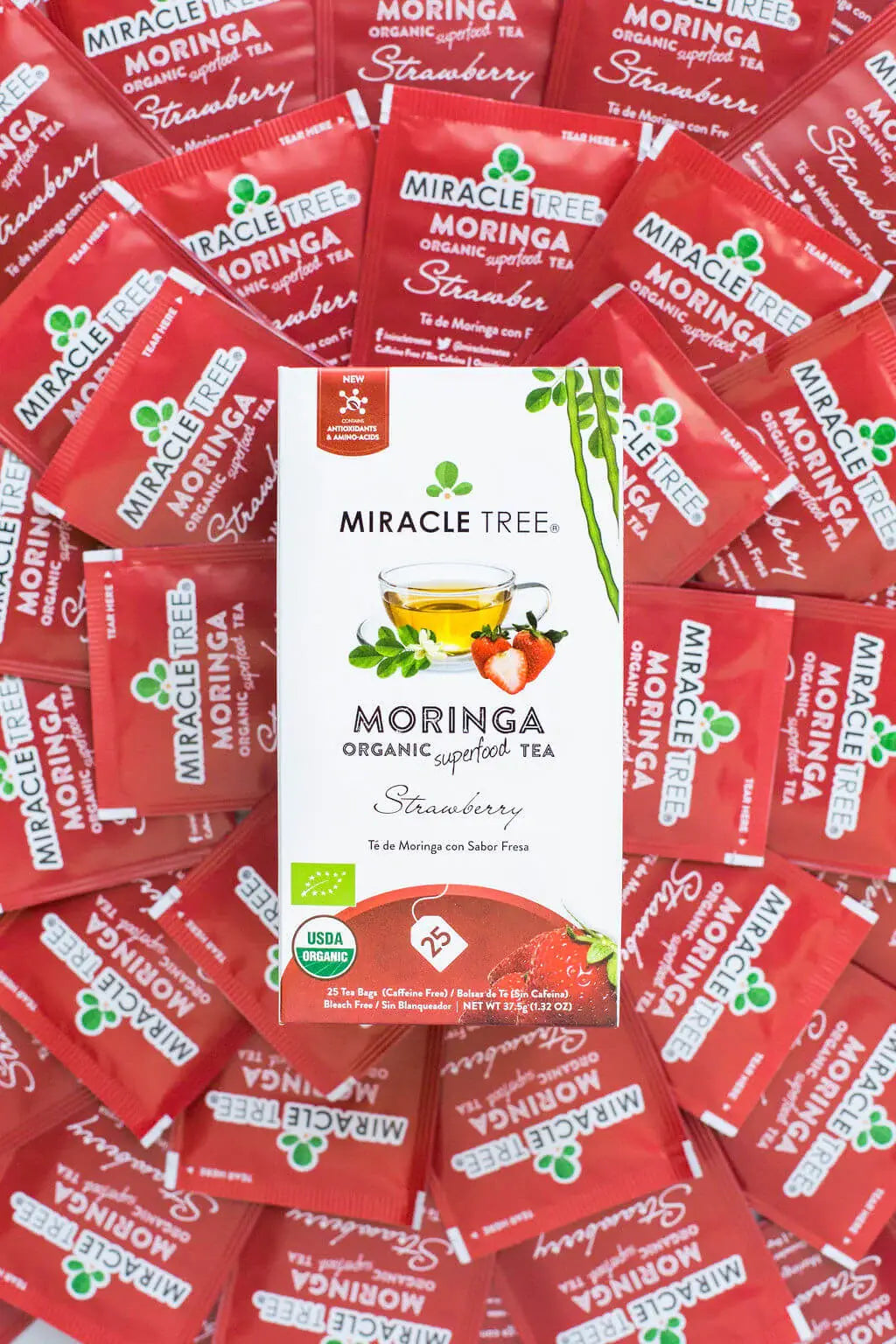 Thé Moringa Bio au Goût de Fraise